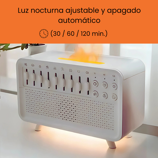 Humidificador de aroma, con luz de noche y 8 sonidos naturales