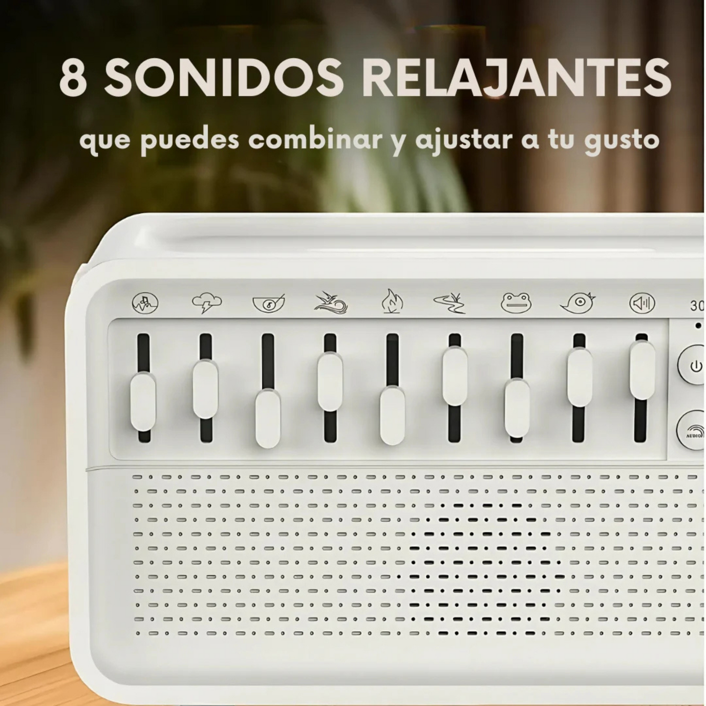 Humidificador de aroma, con luz de noche y 8 sonidos naturales